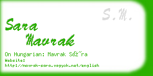 sara mavrak business card